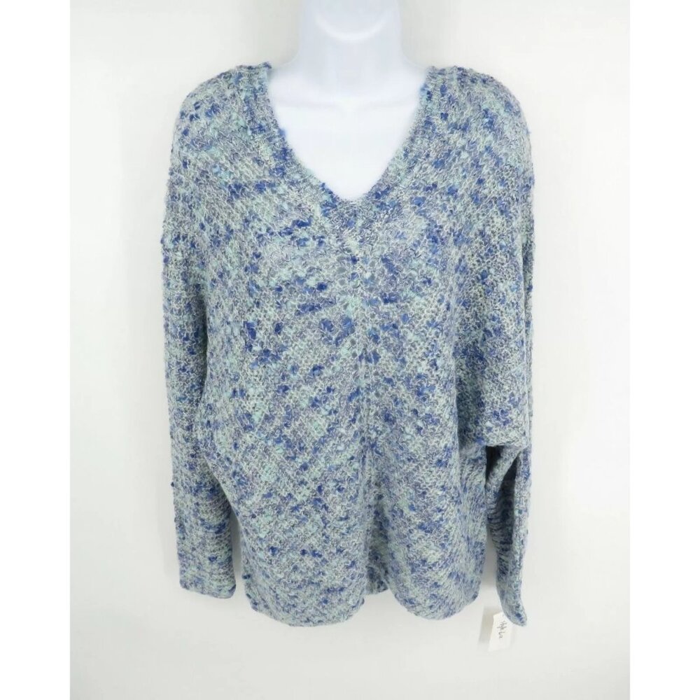 Style & Co Women's Pastel Pullover V-Neck Sweater S Blue NWT $59.50